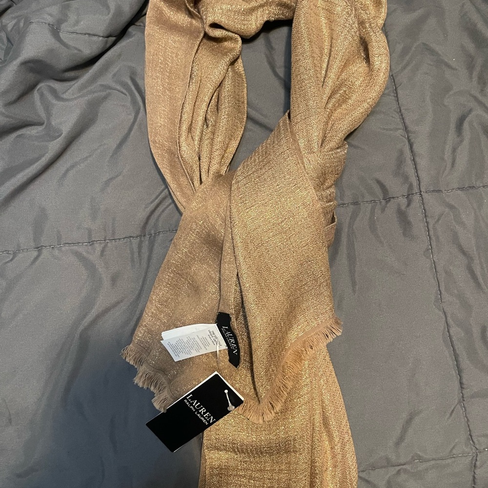 Lauren Ralph Lauren Metallic Gold Scarf